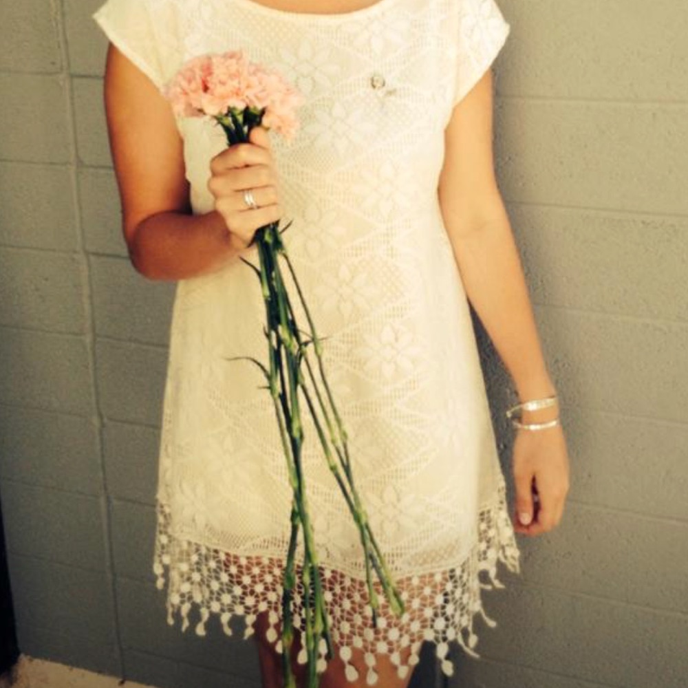 Cream Bohemian mini dress